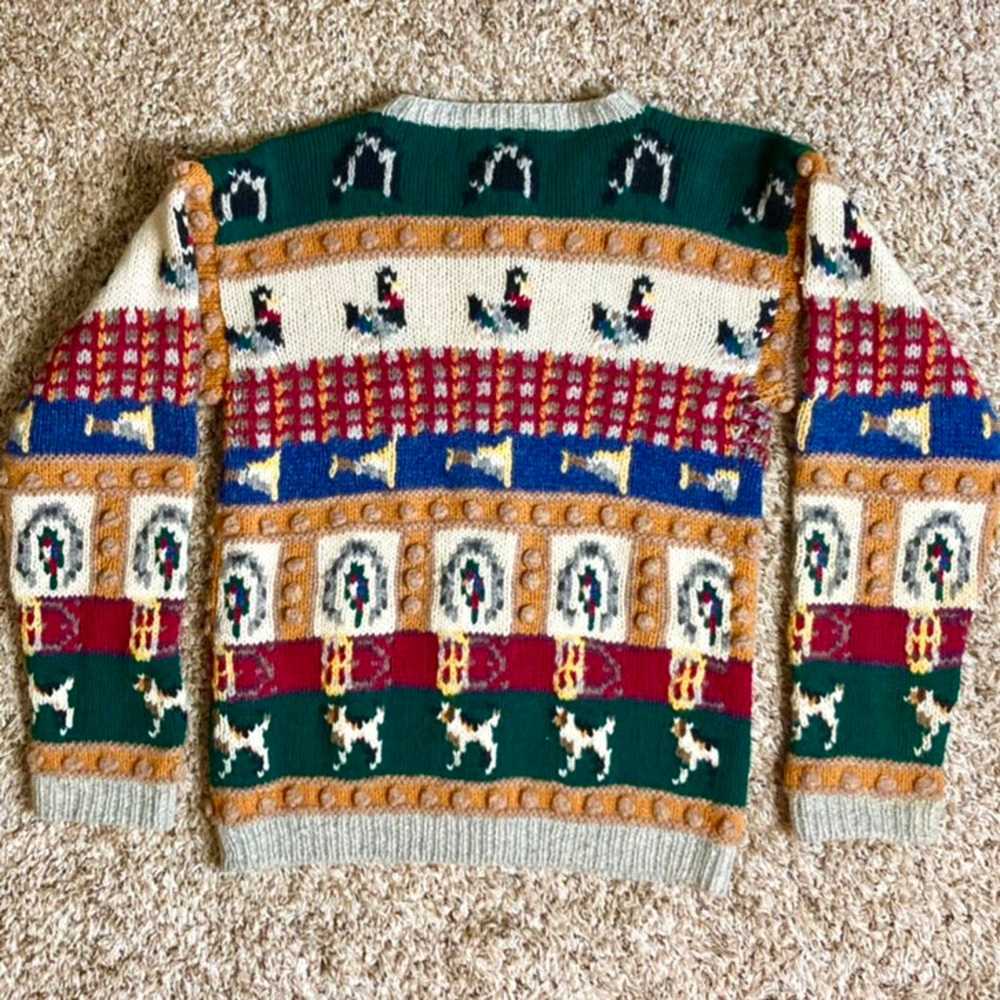 Vintage Eagle's Eye wool cardigan sweater christm… - image 2