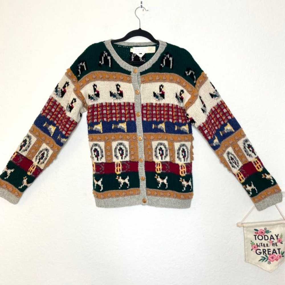Vintage Eagle's Eye wool cardigan sweater christm… - image 4