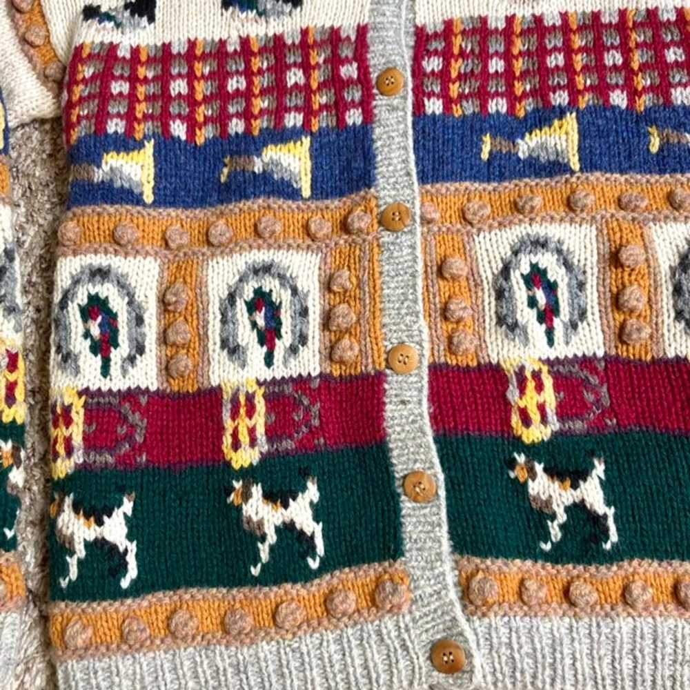 Vintage Eagle's Eye wool cardigan sweater christm… - image 5