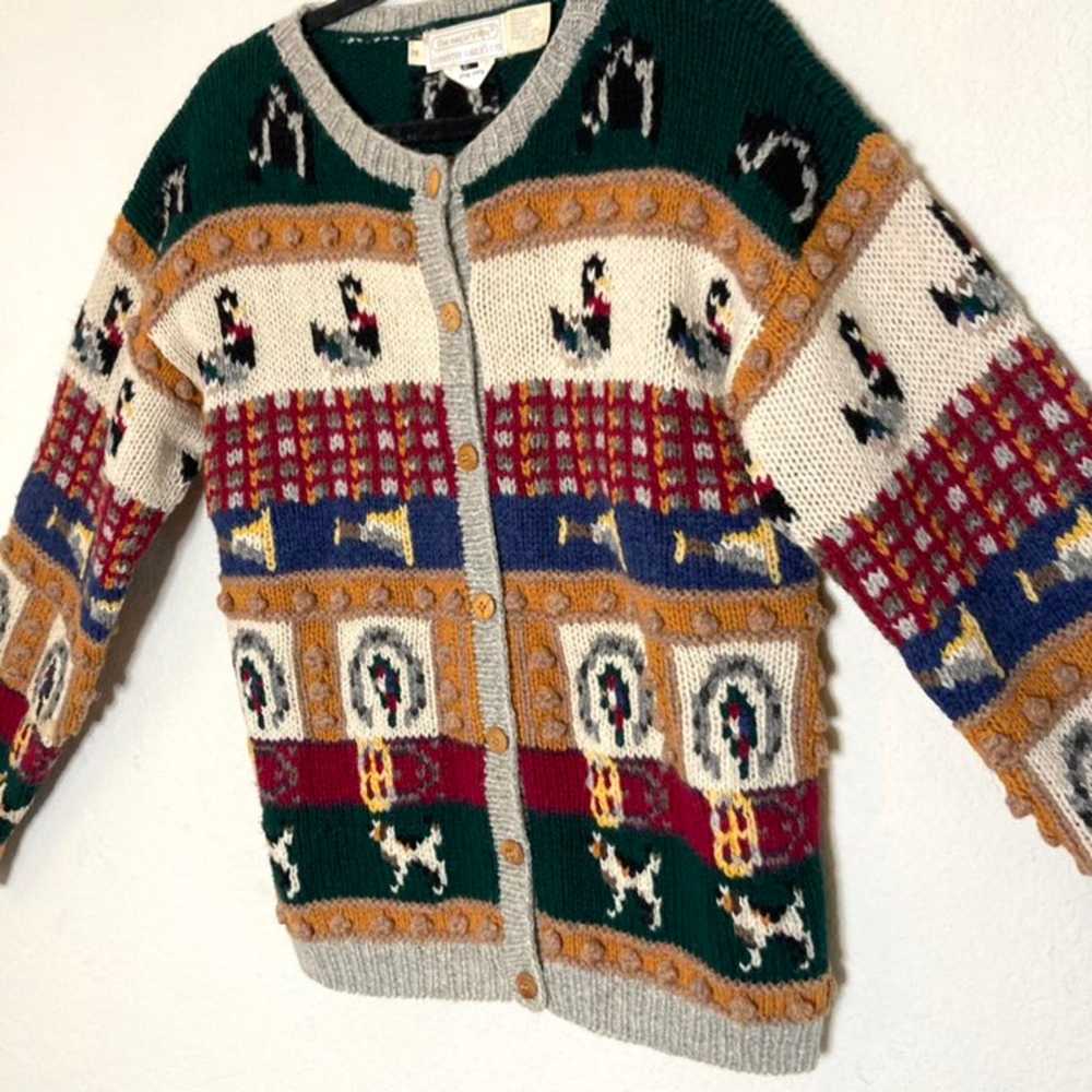 Vintage Eagle's Eye wool cardigan sweater christm… - image 7