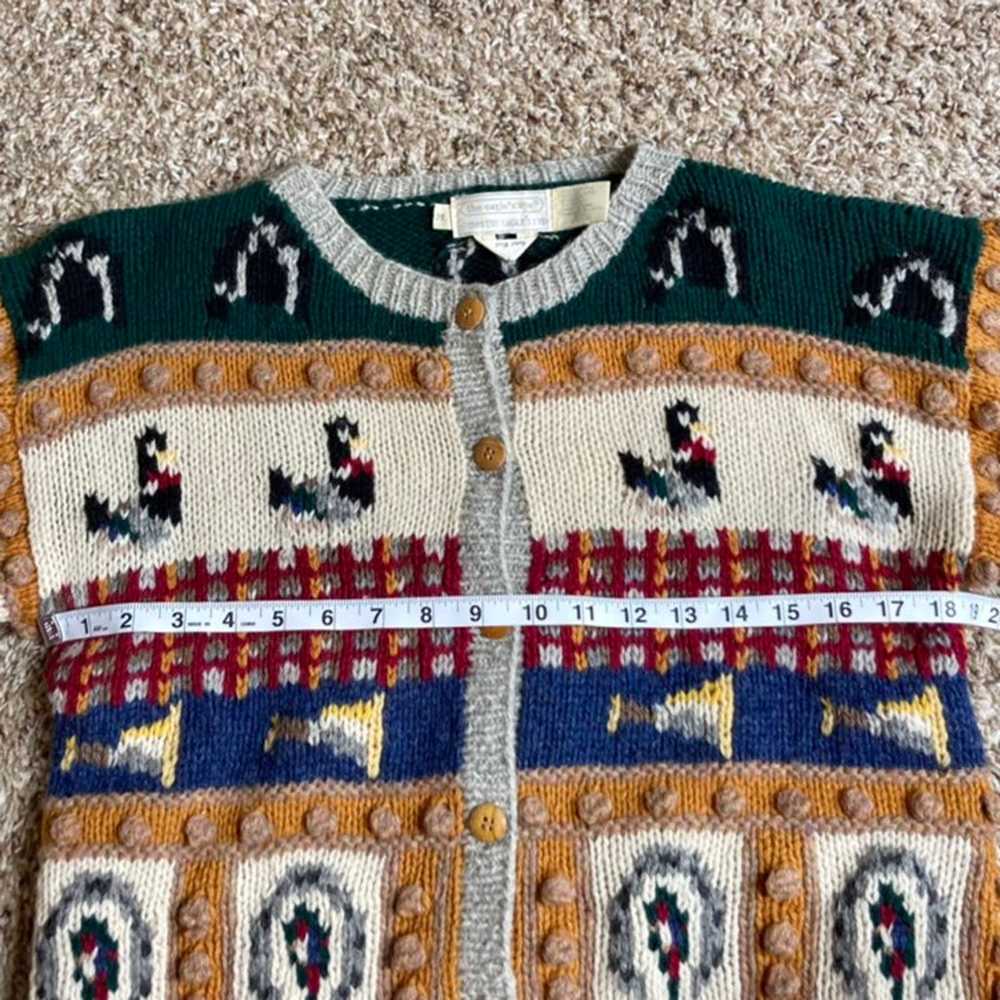 Vintage Eagle's Eye wool cardigan sweater christm… - image 8