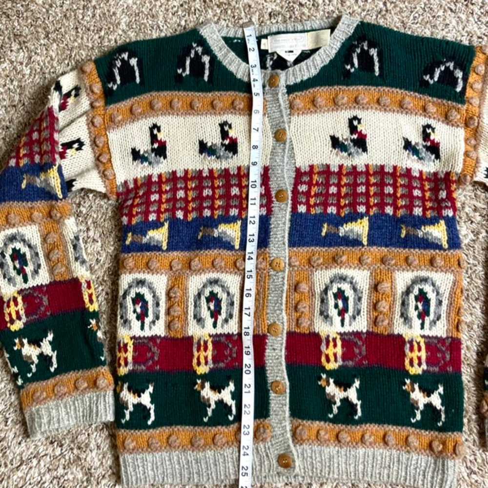 Vintage Eagle's Eye wool cardigan sweater christm… - image 9