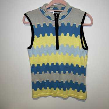 vintage 90s jamie sadock quarter zip sweater vest… - image 1