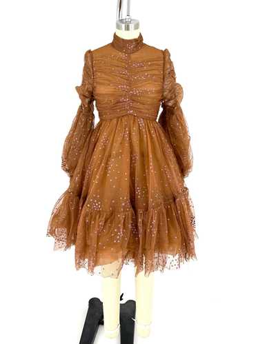 Zimmermann Ruched Tulle Glitter Dress
