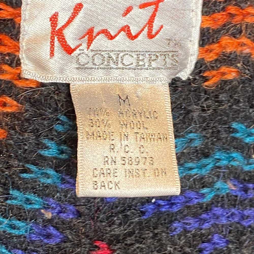 Vintage knit concepts acrylic wool chevron cardig… - image 5