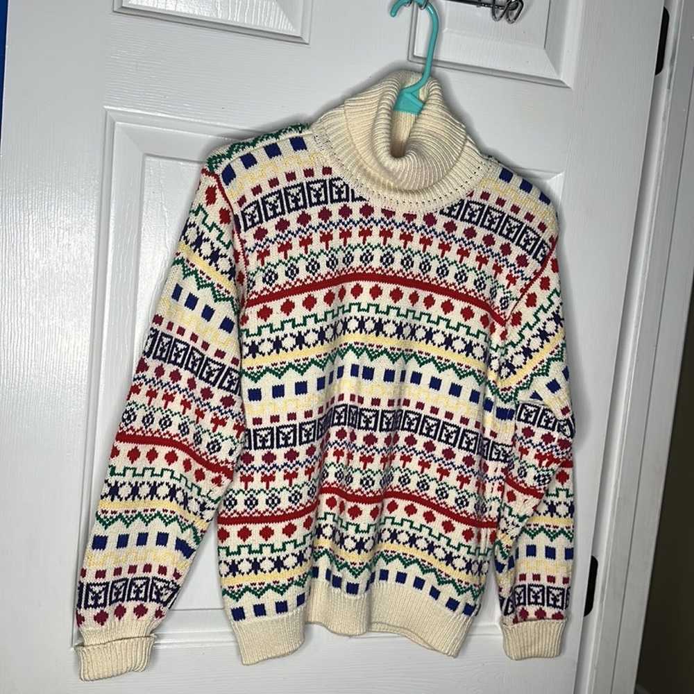 Vintage 80’s Talbots Ivory Primary Colors Fair Is… - image 3