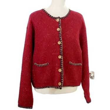 Vtg Woolrich Wool Cardigan Sweater M