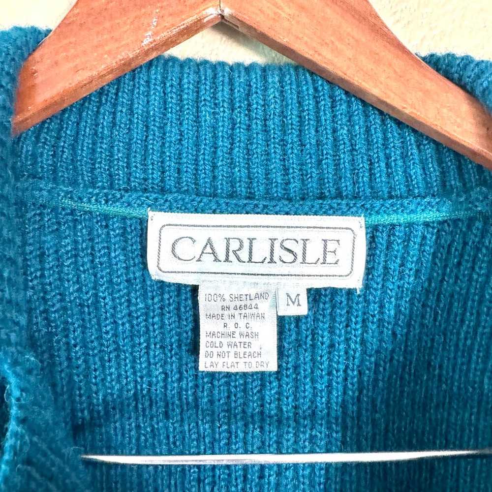 Vintage Carlisle Shetland Wool Collared Button Fr… - image 3