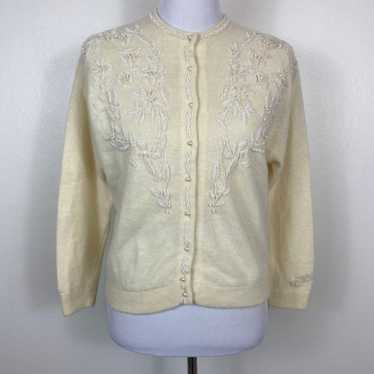 Vintage 50’s Beaded Cardigan Sweater - image 1