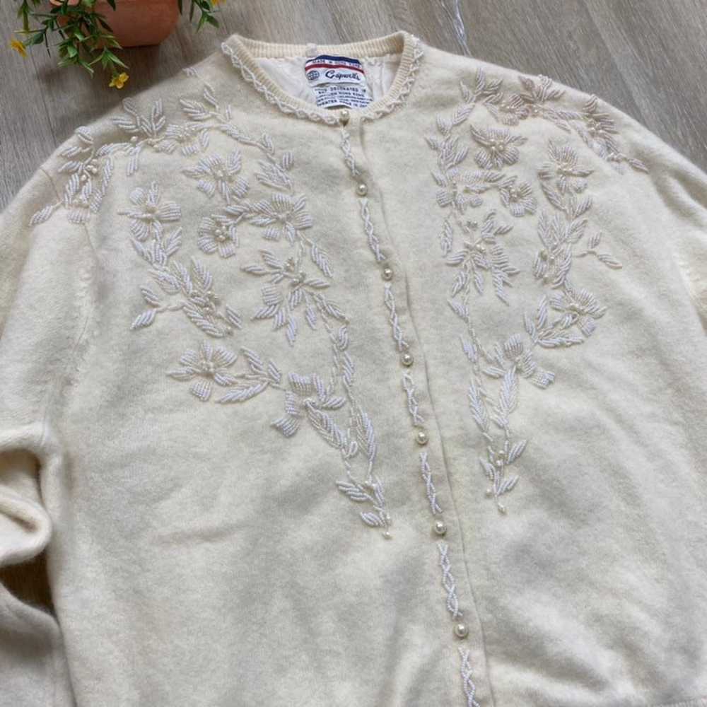 Vintage 50’s Beaded Cardigan Sweater - image 9