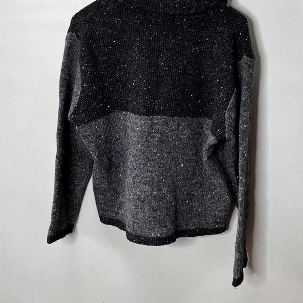 Vintage L.L. Bean Gray and Black Lambswool Knit C… - image 3