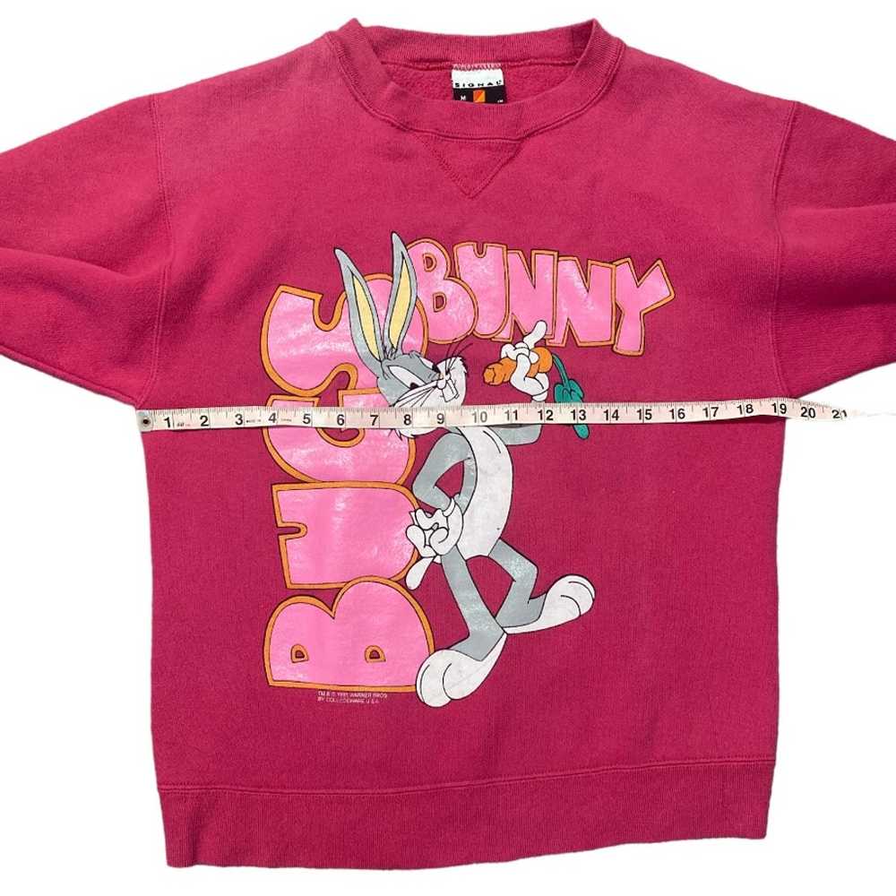 Vintage 1993 Pink Bugs Bunny Sweatshirt - image 7
