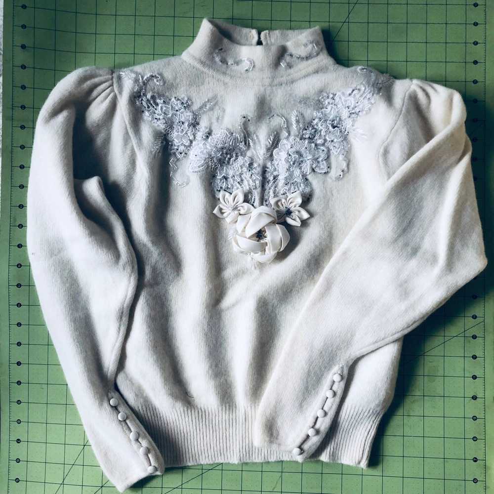Vintage 90’s Mock Neck Lambswool/Angora Sweater - image 1