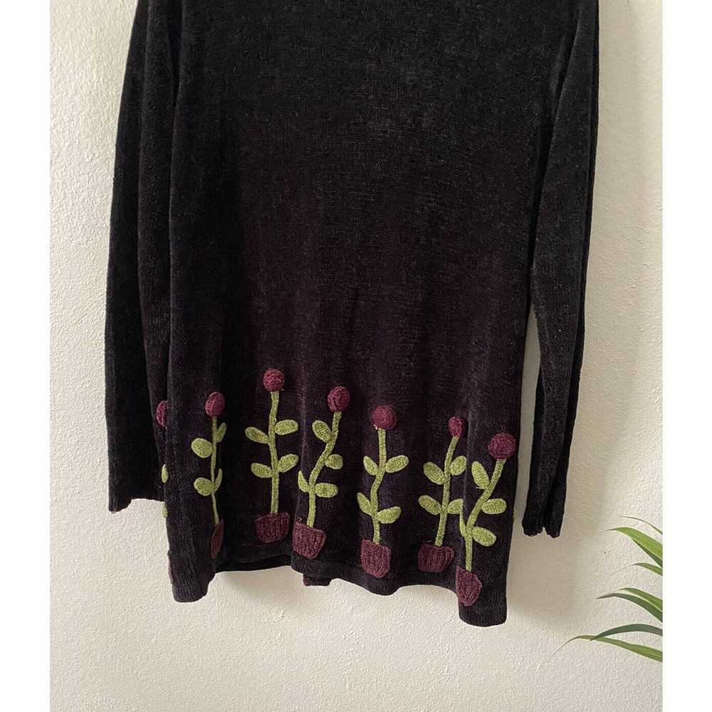 Vintage Papy Boez Black Knitted Sweater Cardigan … - image 3