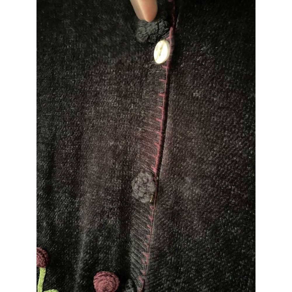 Vintage Papy Boez Black Knitted Sweater Cardigan … - image 5