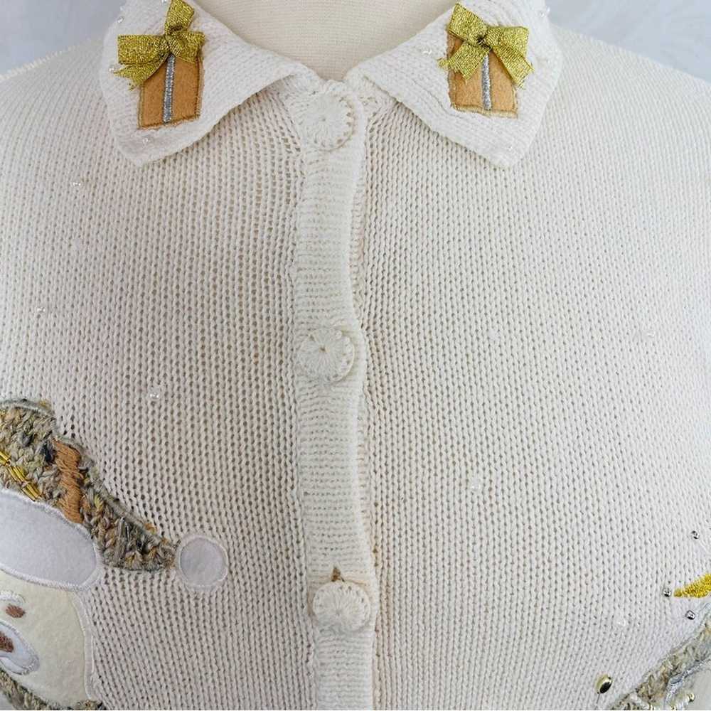 Victoria Jones Vintage Christmas Tree Sweater Pol… - image 2