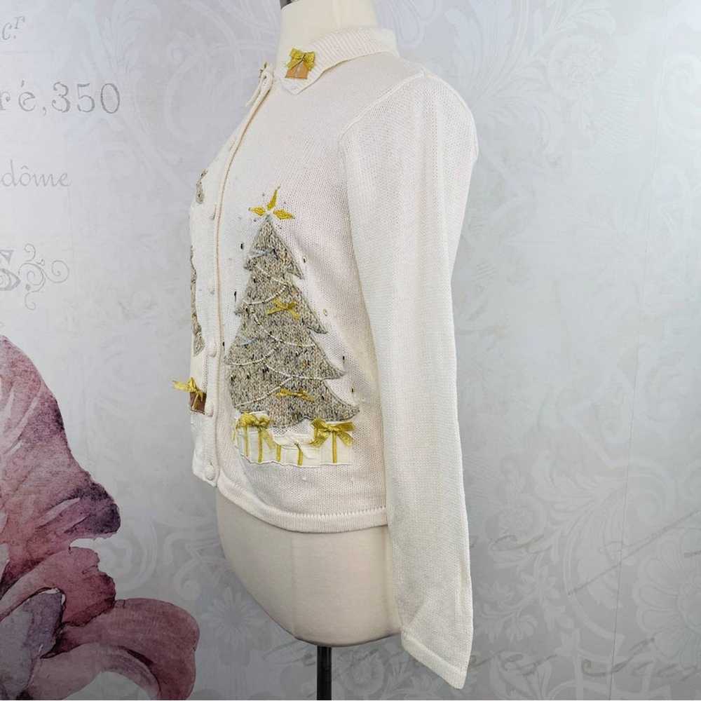 Victoria Jones Vintage Christmas Tree Sweater Pol… - image 6