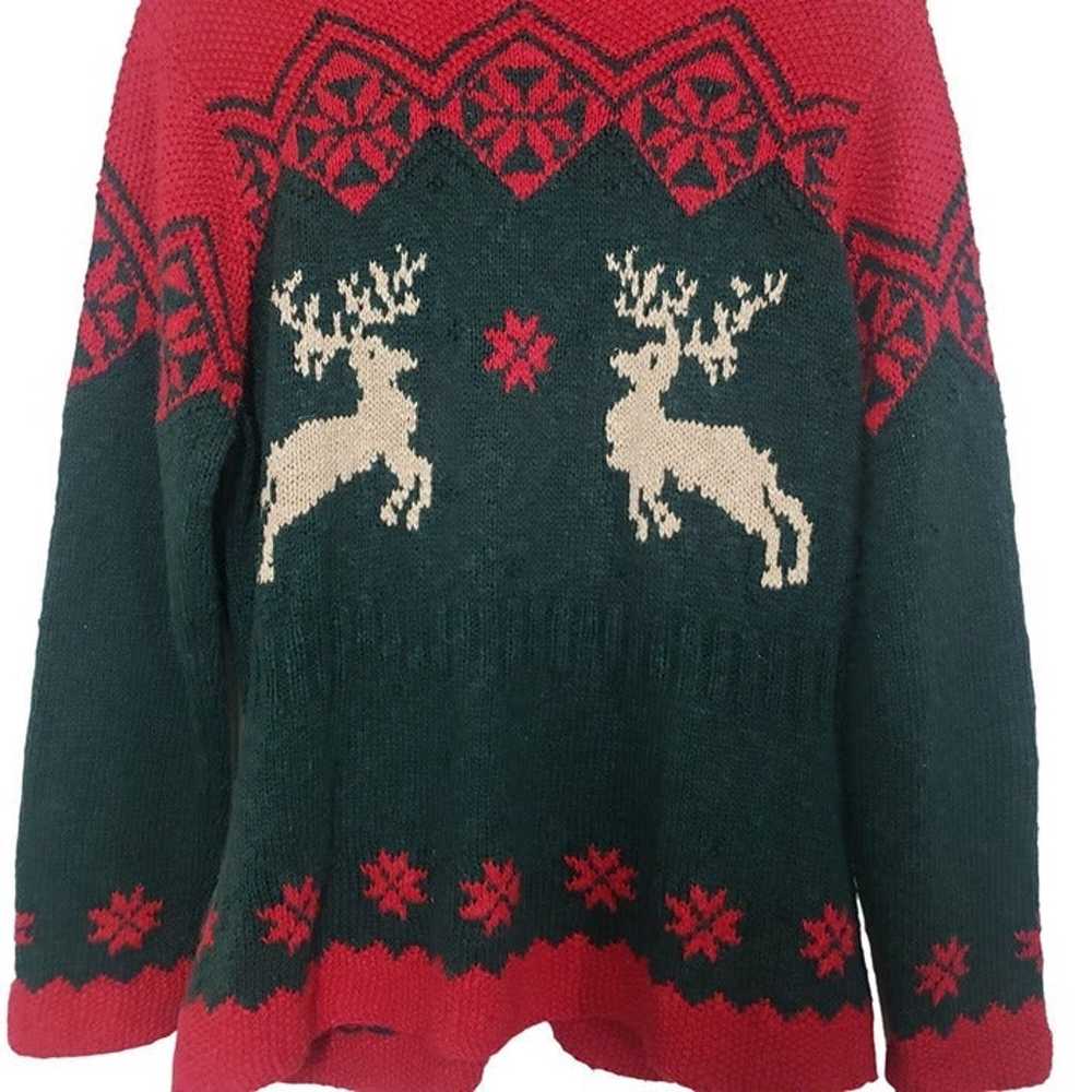 Lauren Ralph Lauren Vintage Hand Knit Reindeer Ca… - image 9