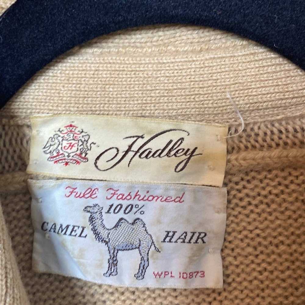 Vintage Hadley Camel Hair Sweater Tan Collared Lo… - image 2