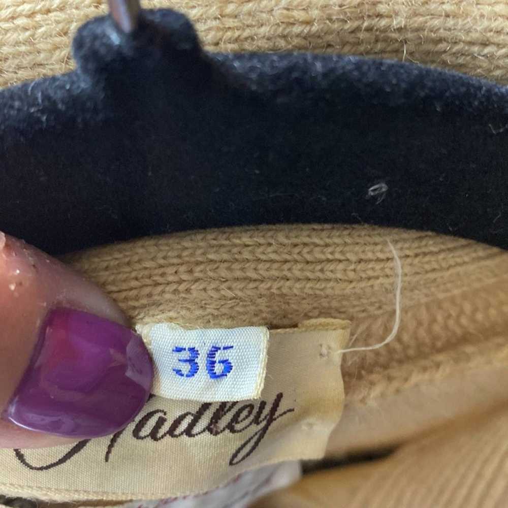 Vintage Hadley Camel Hair Sweater Tan Collared Lo… - image 7