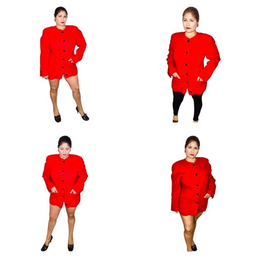 Nina Ricci Paris Vintage Boutique Red Cashmere Wo… - image 5