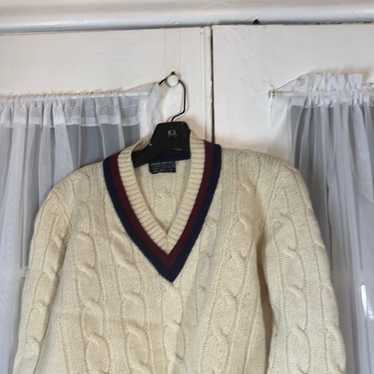 vintage Brooks Brothers Wool Cable Knit Cricket Te
