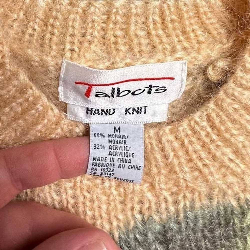 Vintage Talbots hand knitted mohair floral sweate… - image 5