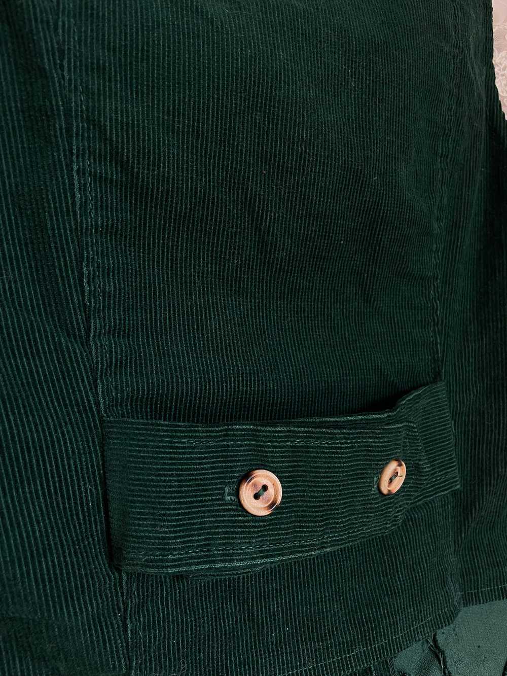 1970s Dark Green Emerald Corduroy Vest - image 12