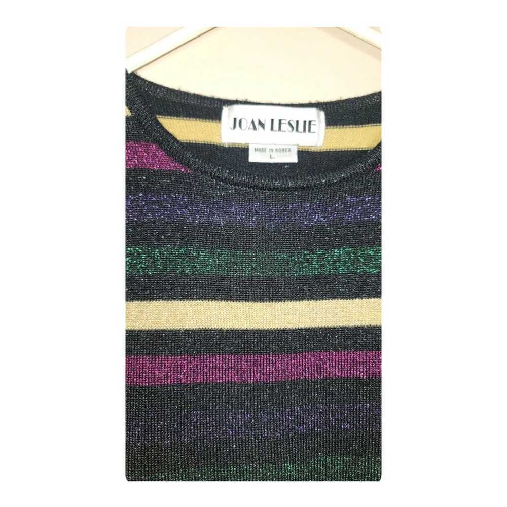 Vintage Joan Leslie Sweater Large Top Striped Shi… - image 5