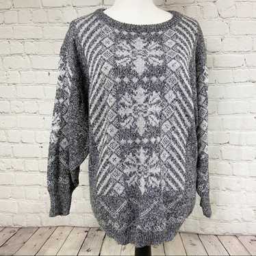 Vintage gray sparkle ski sweater Nordic