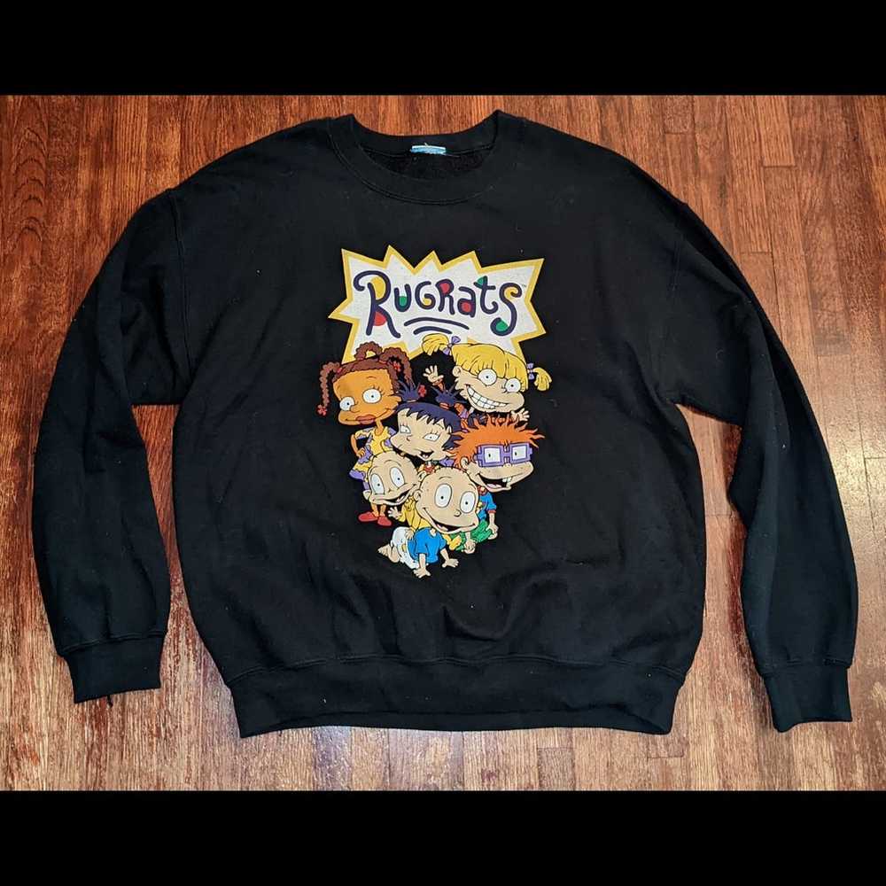 Rugrats Nickelodeon black graphic crew neck sweat… - image 4