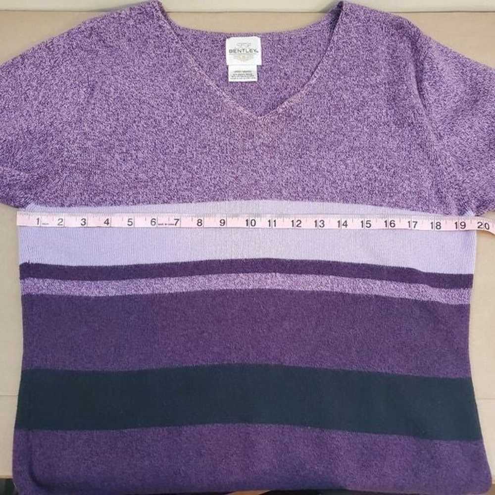 Vintage 80s Purple Striped Grandma Sweater - image 7