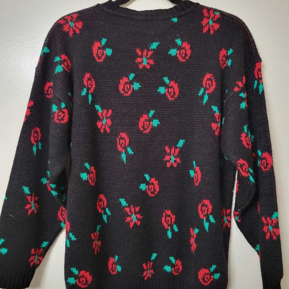 Vintage G.F.C. Rose/Floral Print Sweater - image 2