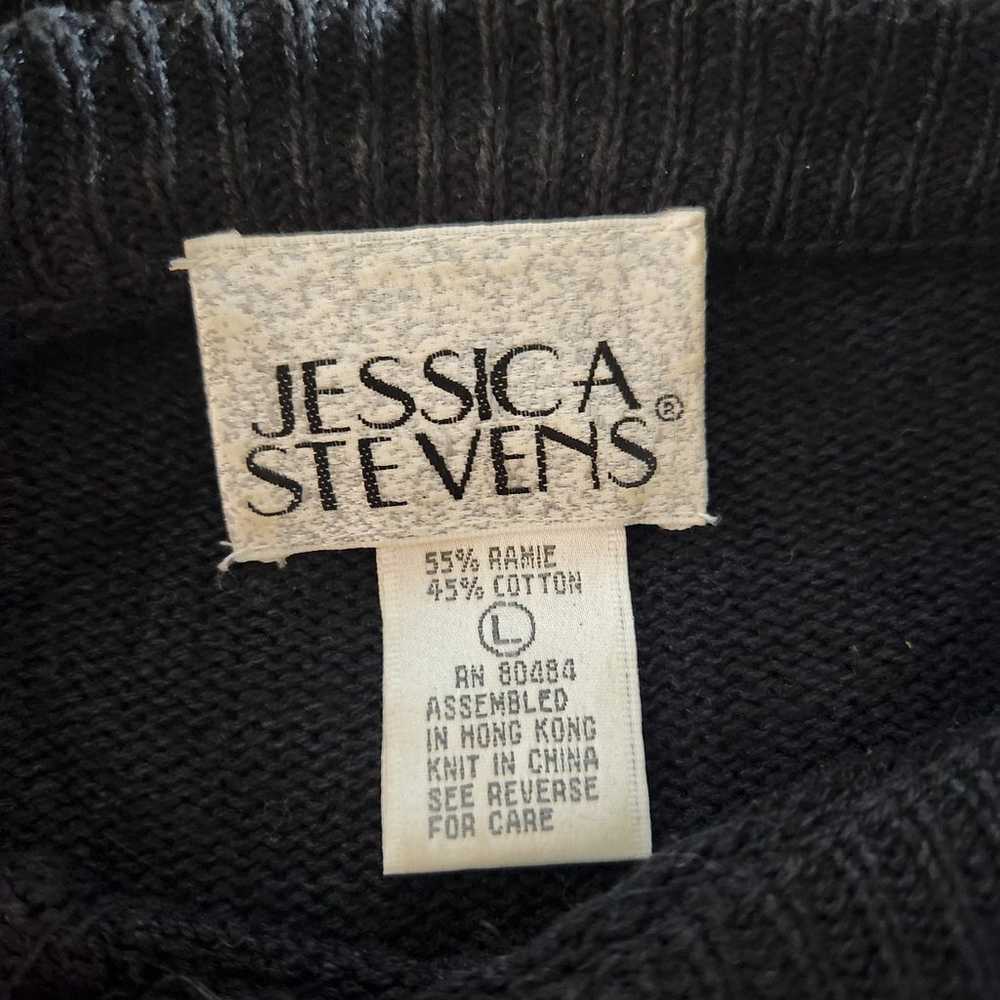 Vintage 80s Jessica Stevens Sweater Size Large Bl… - image 5