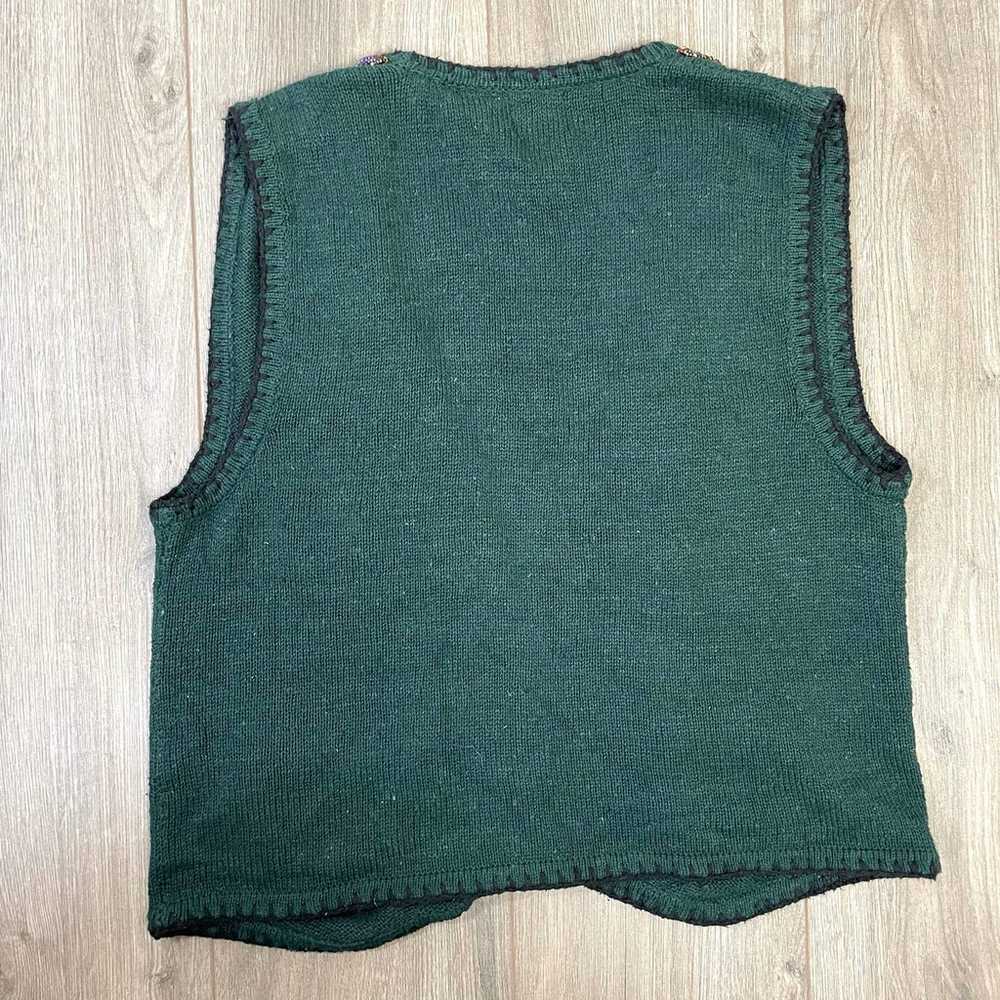 Vintage, Ivy, Silk Blend Green Sweater Vest, US W… - image 2