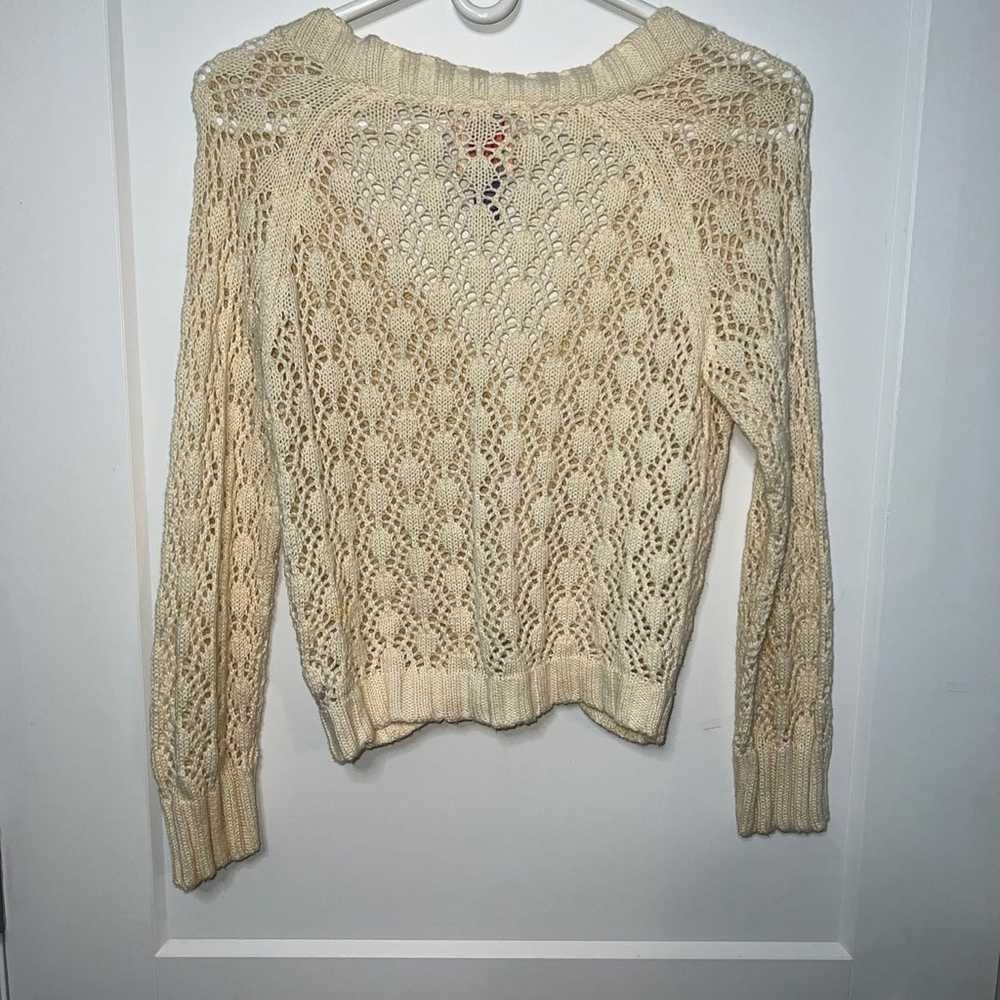 Hollister Womens Knit Sweater Medium L Beige V Neck S… - Gem