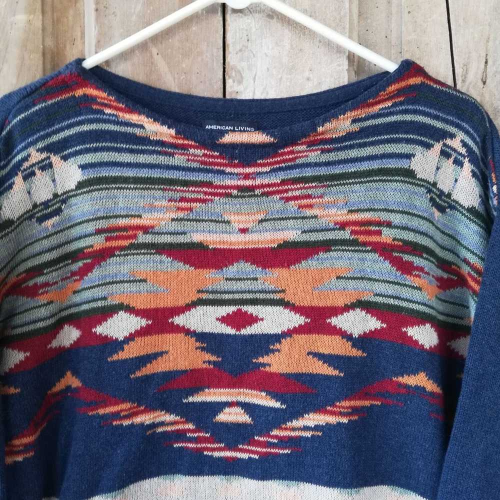 Blue Aztec Sweater - image 2