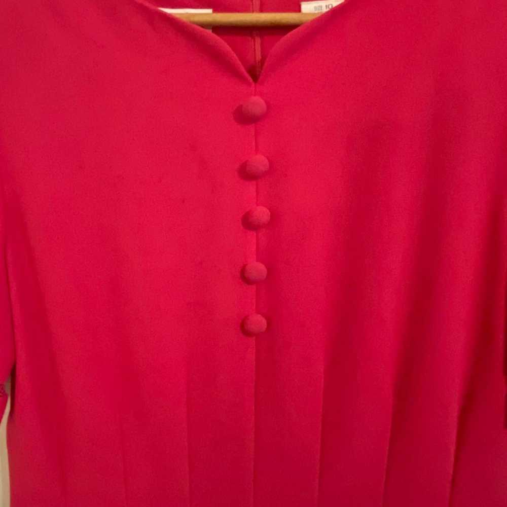 Liz Claiborne Vintage Bright Pink Sheath Dress - image 4