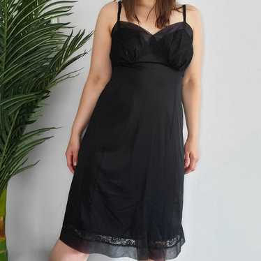 Vintage Black Slip Dress - image 1