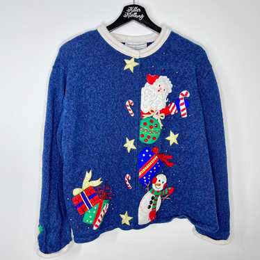 Vintage Christmas Cardigan Button Up Sweater - image 1