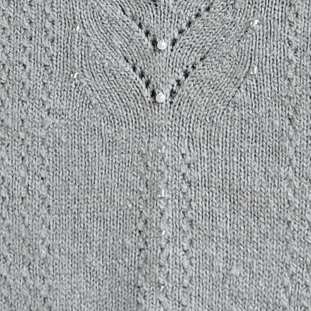 Vintage koret mock neck knit sweater top pointell… - image 3