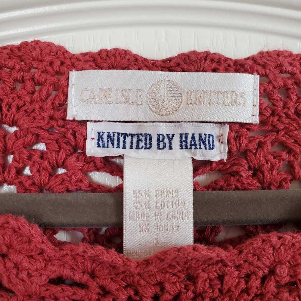 Vintage Hand Knitted Cranberry Sweater by Cape Is… - image 2