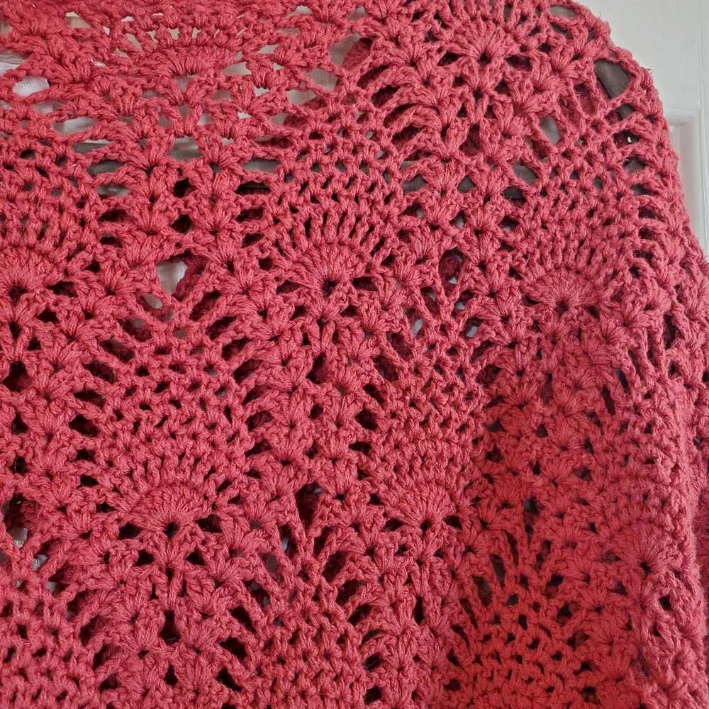 Vintage Hand Knitted Cranberry Sweater by Cape Is… - image 6