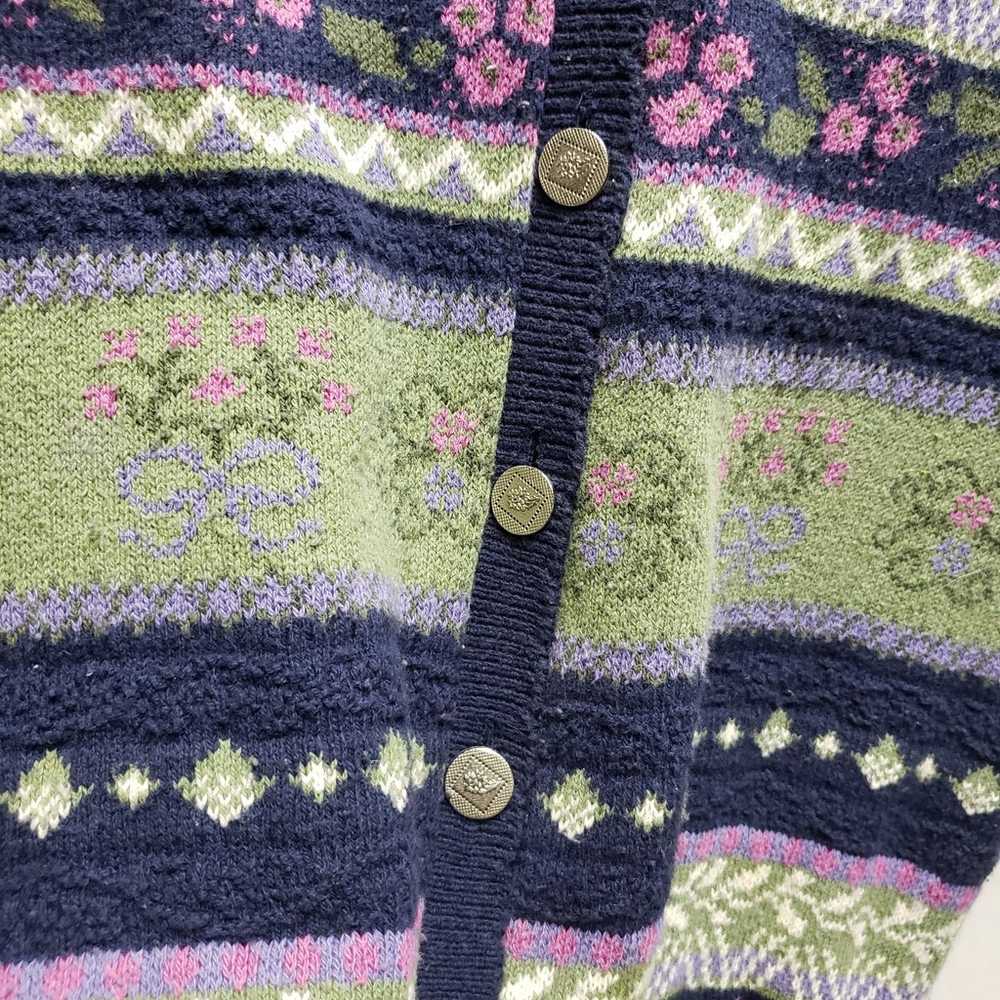 Northern Reflections vintage floral knit sleevele… - image 4