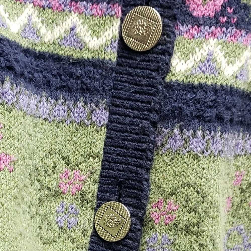 Northern Reflections vintage floral knit sleevele… - image 5