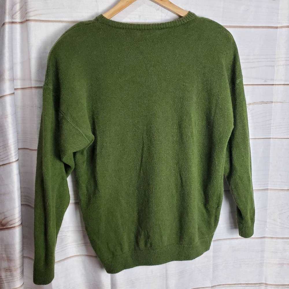 Vintage 90s Liz Wear Lambs Wool Green Pullover Lo… - image 7
