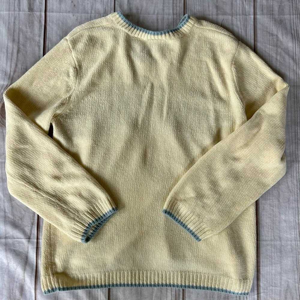Vintage Crazy Horse Knit Sweater V Neck soft crea… - image 6