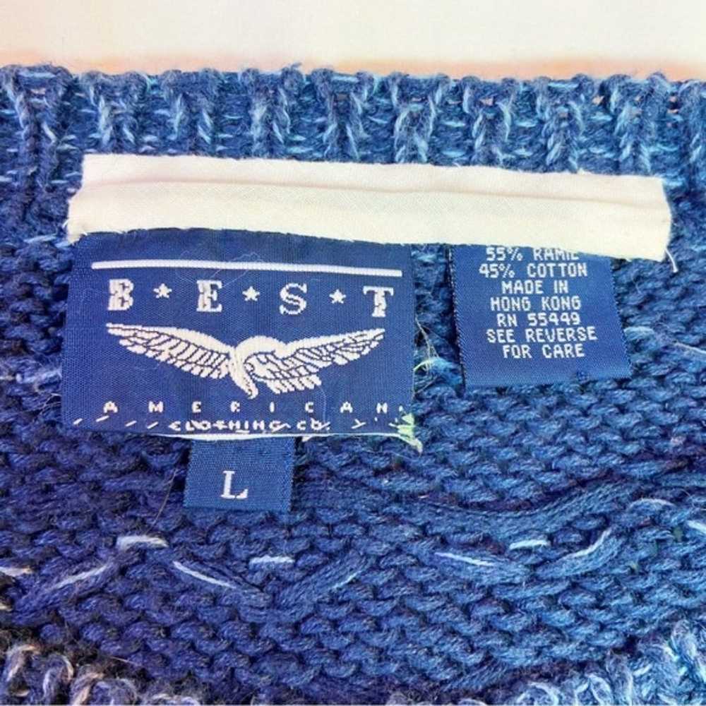 Best American Clothing Co. vintage heavy knit blu… - image 4