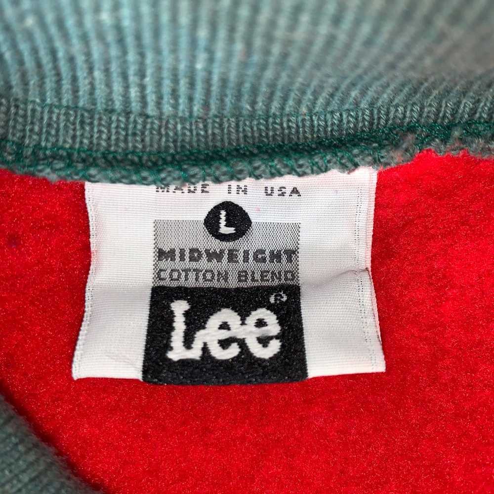 vintage lee red sweatshirt christmas puffy letter… - image 12