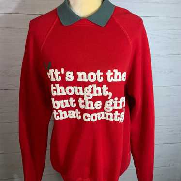 vintage lee red sweatshirt christmas puffy letter… - image 1
